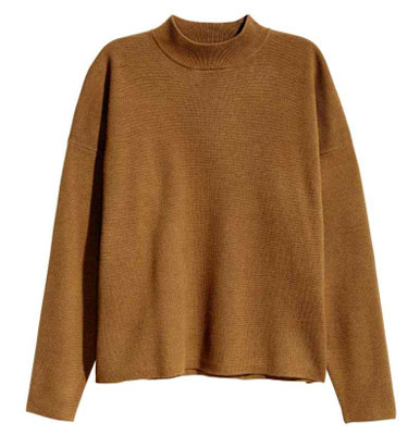 básicos de invierno jersey cuello redondo camel sweater